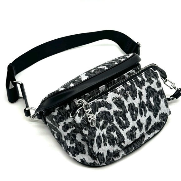 Michael Kors Medium Slater Sling Pack Chain Messenger Crossbody Bag Black Multi - Picture 4 of 11